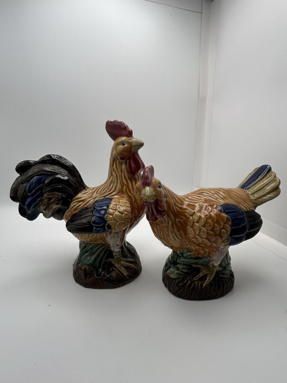 Rooster And A Hen. Vintage